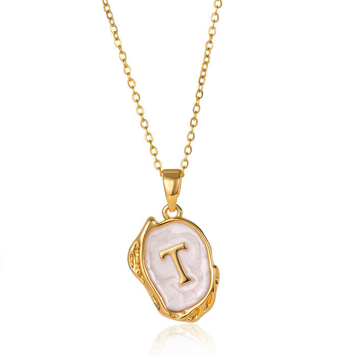 Wholesale Capital Initial Oil Drop Pendant Necklace Fashion Simple Three-dimensional