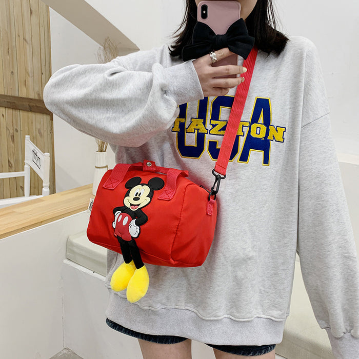 Wholesale Cartoon style personalized shoulder bag, new fashion trend shoulder bag, western-style crossbody cylindrical bag