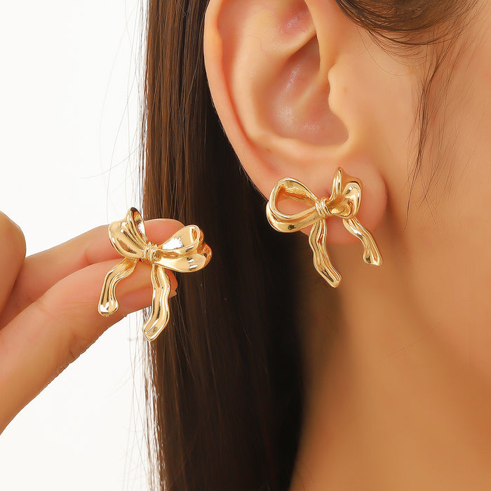 Wholesale Bow Alloy Earrings JDC-ES-ManY051