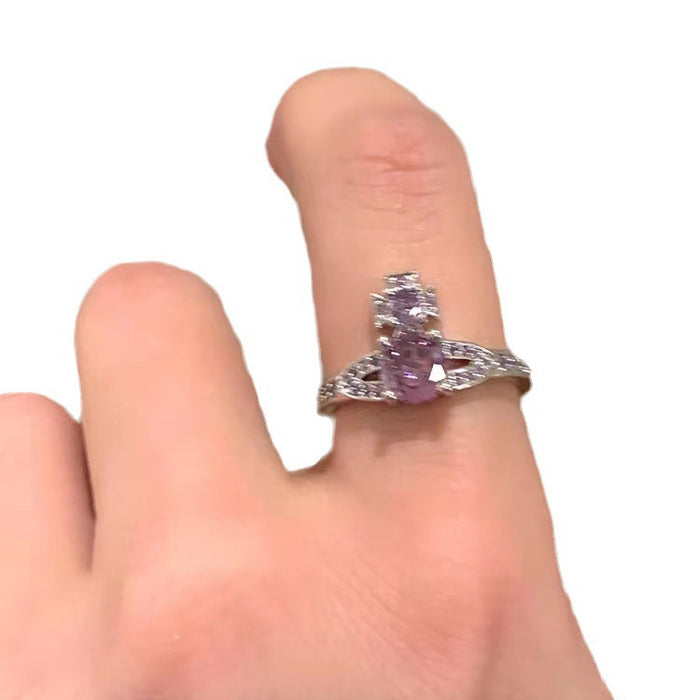 Wholesale Sparkling Diamond Open Adjustable Ring