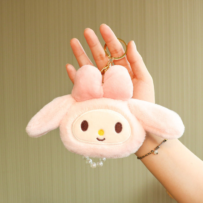 Wholesale Cute Floppy Eared Dog Plush Keychain Bag Charm PP Cotton Filled Fashion Accessory For Bags And Keys