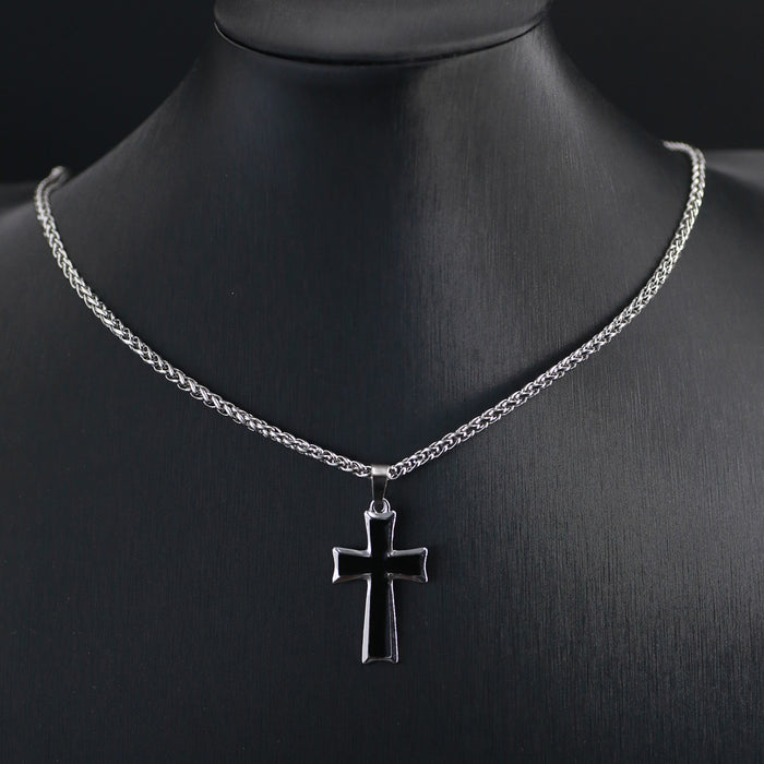 Wholesale Simple Cross Pendant Stainless Steel Men's Necklace JDC-NE-ChengHan005