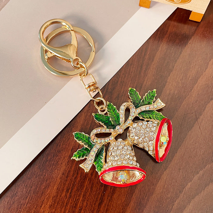 Wholesale Rhinestone Christmas Bell Car Keychain - Fashion Accessory for Boutique