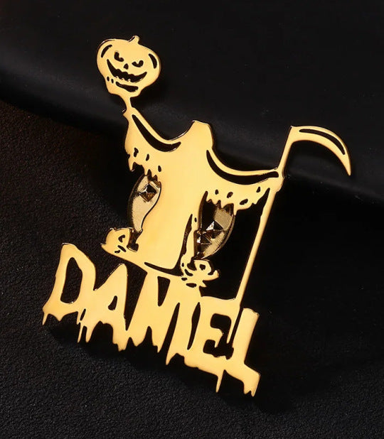 Wholesale  Witch Name Brooch Pin DIY Ghost Badge Costume Accessory