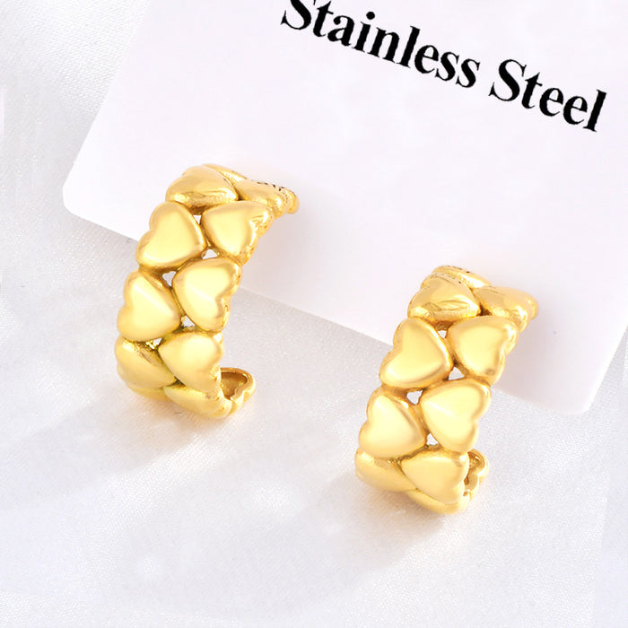 Wholesale Heart-Shaped C-Curve Earrings,  Creative and Unique Ear Accessories