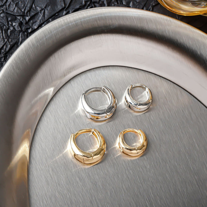 Wholesale Silver Needle Large Aperture Earrings Horse Eye Zirconia Heavy Industry Zirconia Inlaid Women's Arc shaped Earrings Jewelry