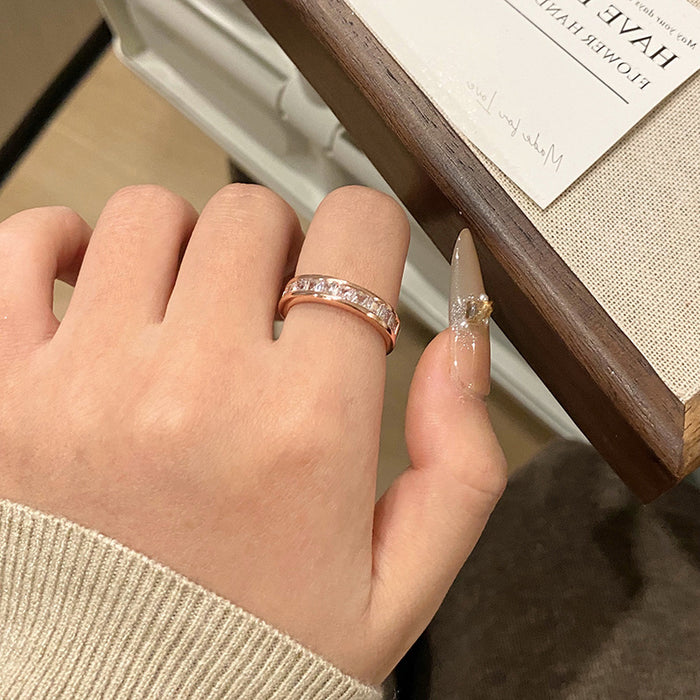 Wholesale Full Diamond Ring, Light Luxury, Exquisite, Versatile, High End, Open Mouth Finger Ring