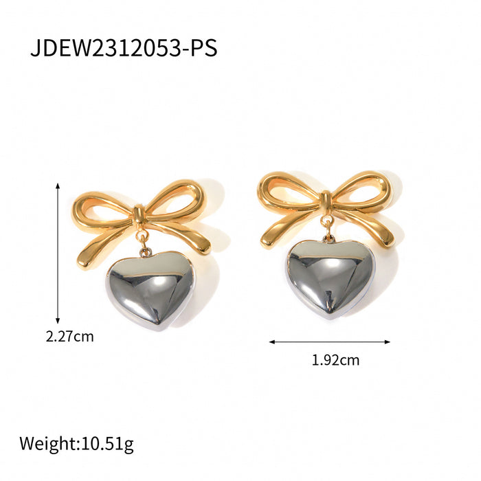 Wholesale 18K Gold Stainless Steel Heart Pendant Earrings JDC-ES-JD343