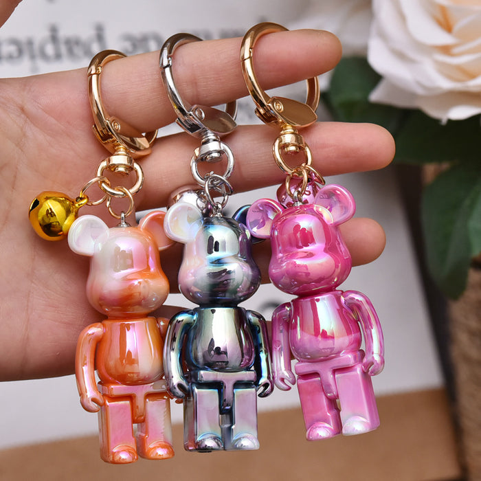 Wholesale Creative cartoon acrylic colorful bear key chain fashion car bag key chain pendant gift