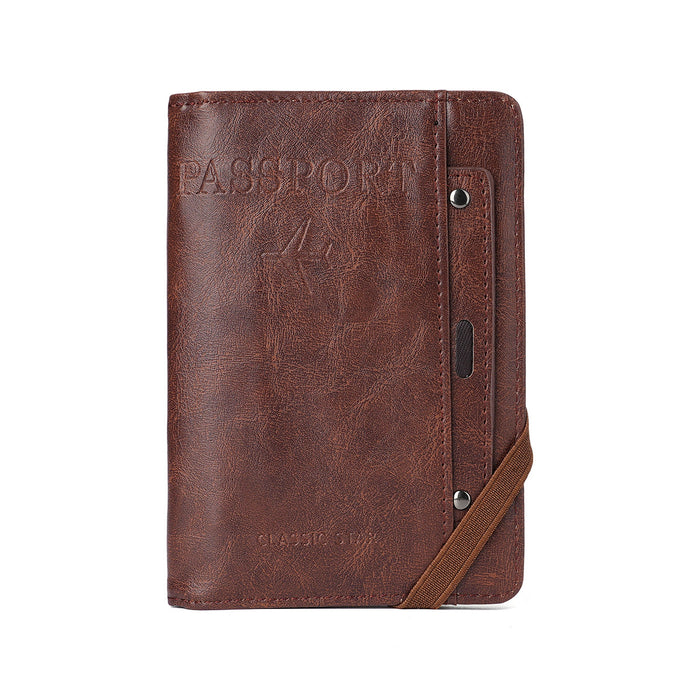 Wholesale Modern Black PU Passport Holder with Vaccine Card Slot - Travel Essential