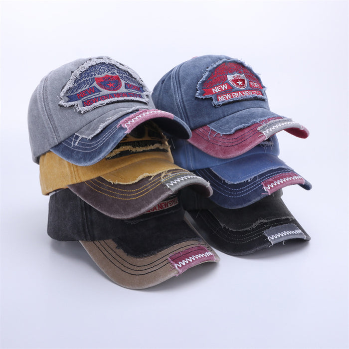 Wholesale Baseball cap, washed cotton, men's used adhesive cloth, duck tongue cap, hat