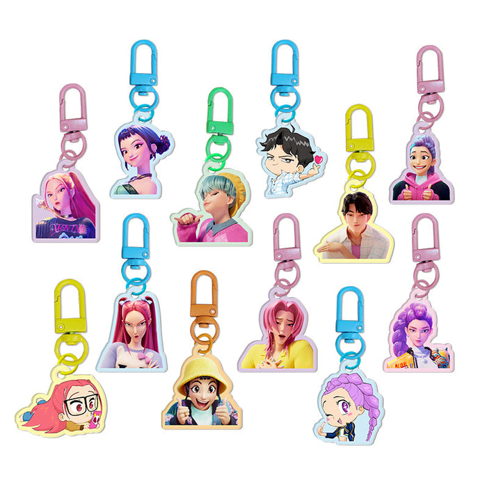 Wholesale 12pcs Custom Acrylic Cartoon Anime Double-Sided Keychain