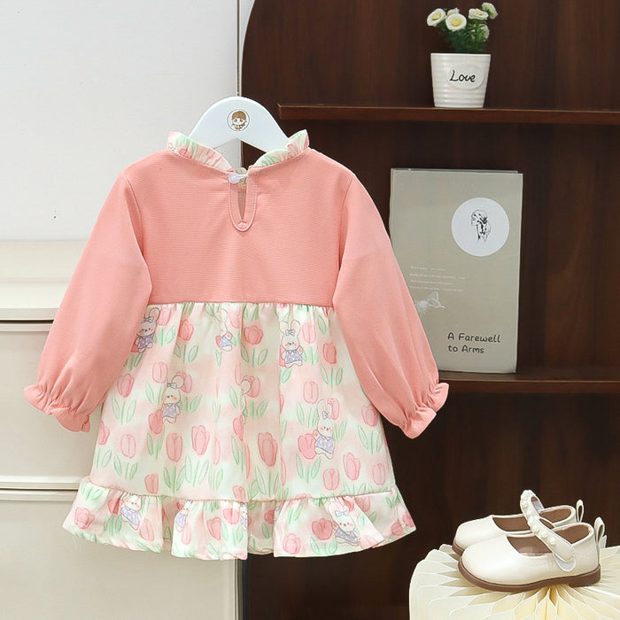 Wholesale Girls Dress Summer Bunny Flowers JDC-CTS-MianY041