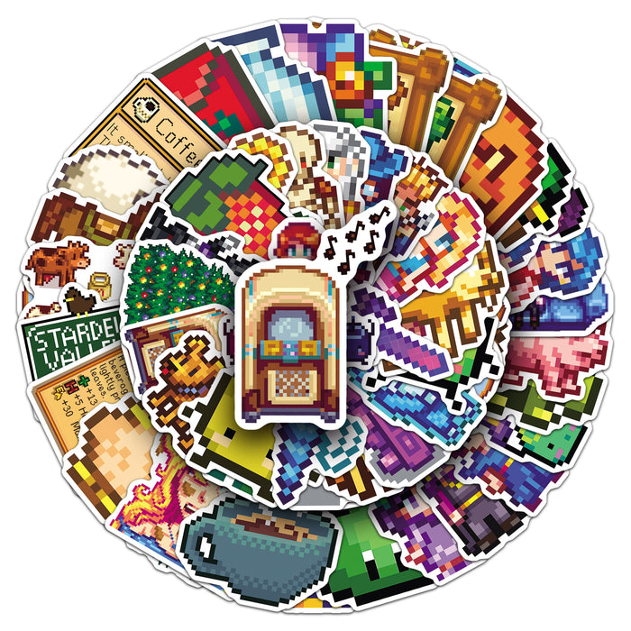 Wholesale 50pcs Pixel Game Cute Handbook Stationery Stickers