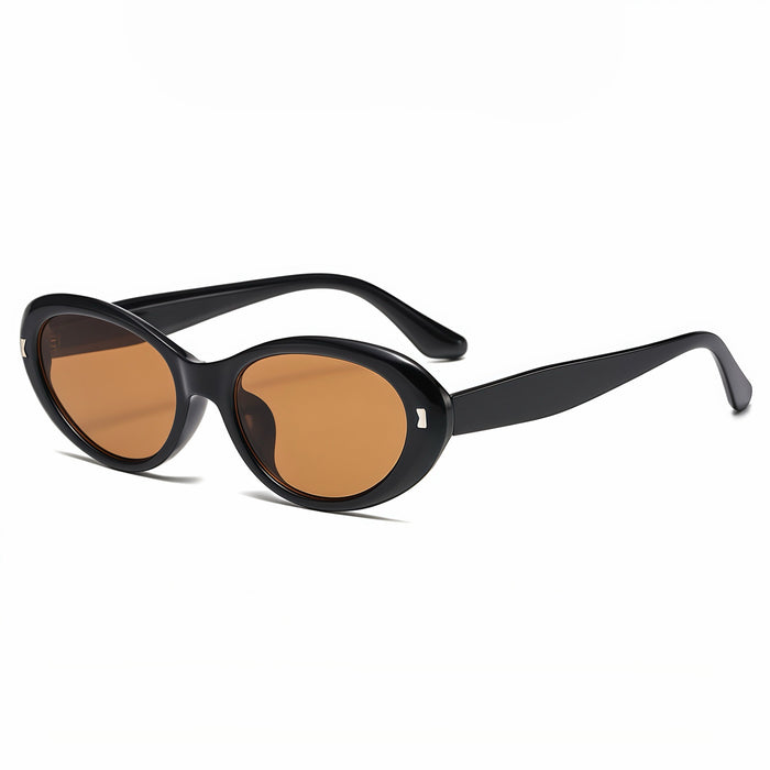 Wholesale Elliptical rice nail cat eye sunglasses, internet famous sunglasses, high-end street photography, UV resistant sunglasses