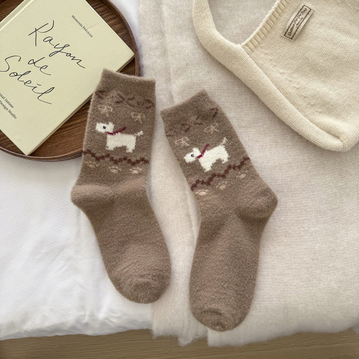 Wholesale Socks for children, thick and warm cartoon dog plush sleeping socks