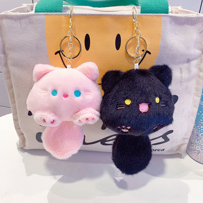 Wholesale Cute plush cat couple doll pendant small doll keychain schoolbag key chain ornaments backpack