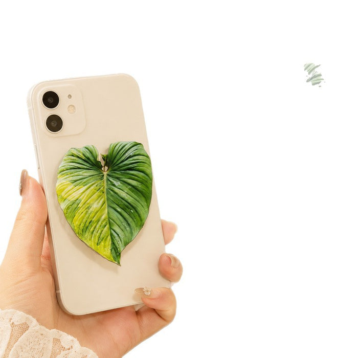 Wholesale Simple Green Leaf Design Phone Grip Stand