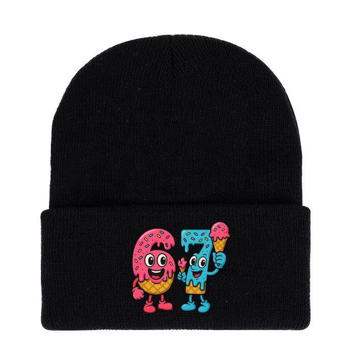 Wholesale Letter pattern knitted hat wool hat warm hat