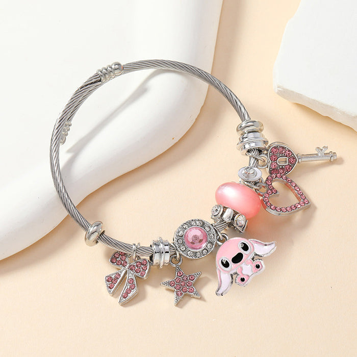 Wholesale Cute Cartoon Bracelet Stainless Steel Adjustable Women' s Fashion Jewelry Accessory for Daily Wear