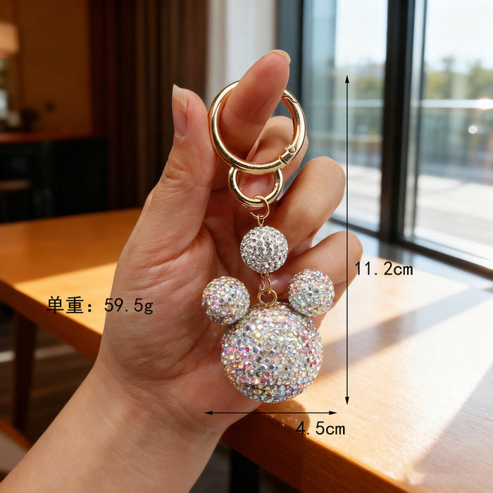 Wholesale Rhinestone Keychain Cute Cartoon Car Bag Charm Decorative Accessory MOQ≥2