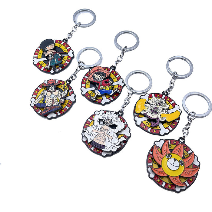 Wholesale Anime Merchandise Keychain Metal Rotating Pendant