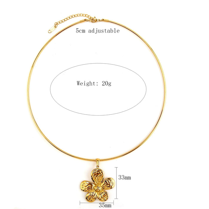 Wholesale New Fashion Stainless Steel Flower Necklace Natural Stone Starfish Accessories Color Preserving Wholesale