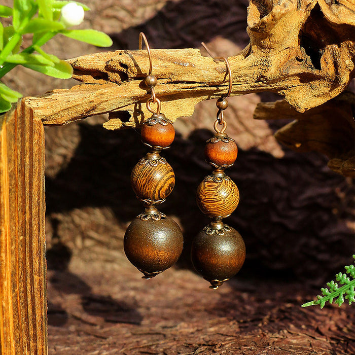Wholesale Bohemian Wooden Earrings Hollow Flower Geometric Jewelry Accessory MOQ≥2