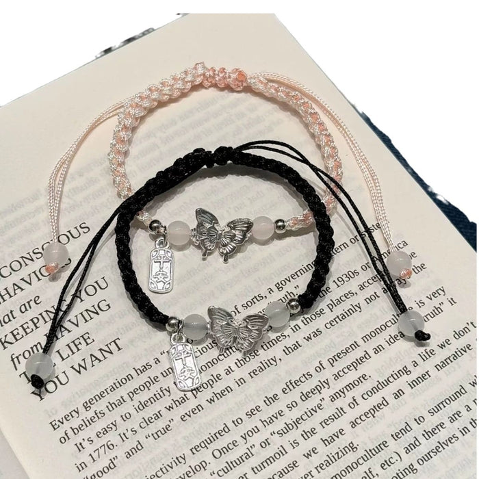Wholesale Alloy Cute Butterfly Hand Rope Couple's Bracelet Simple Bracelet
