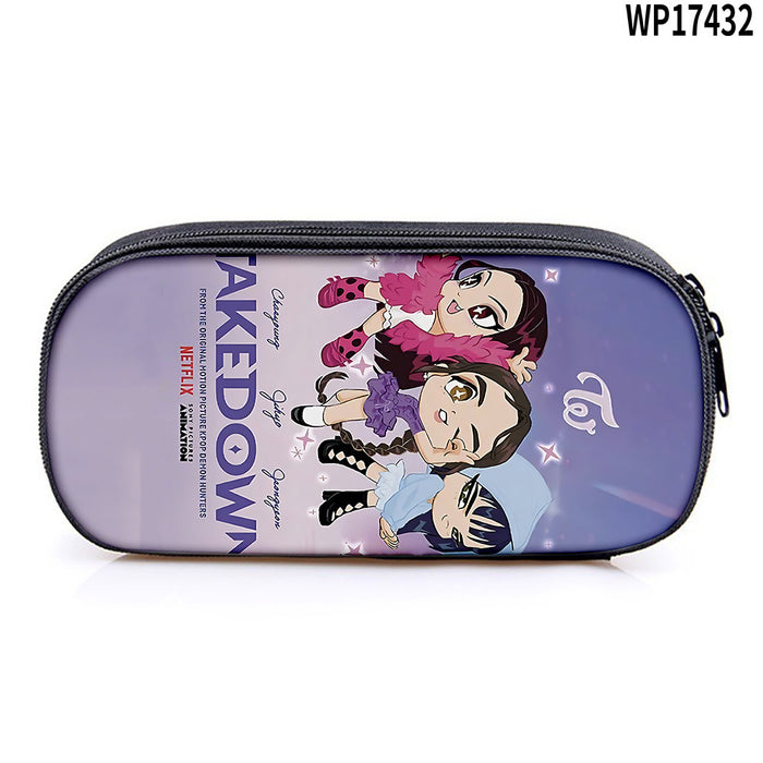 Wholesale K-POP Printed pencil case,  primary and secondary school stationery bag