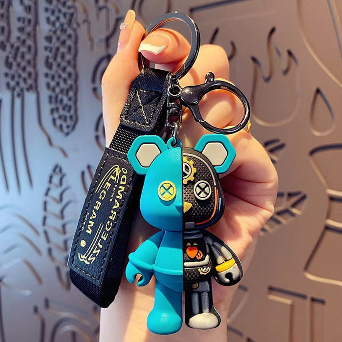 Wholesale Silicone Creative Semi-Anatomy Mechanical Bear Keychain