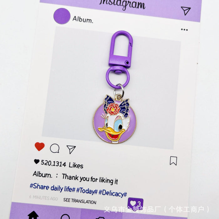 Wholesale Colorful keychain creative couple metal pendant bag ornaments cute cartoon