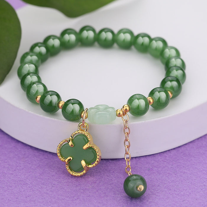 Wholesale Ethnic style aventurine bracelet peace buckle glass bracelet