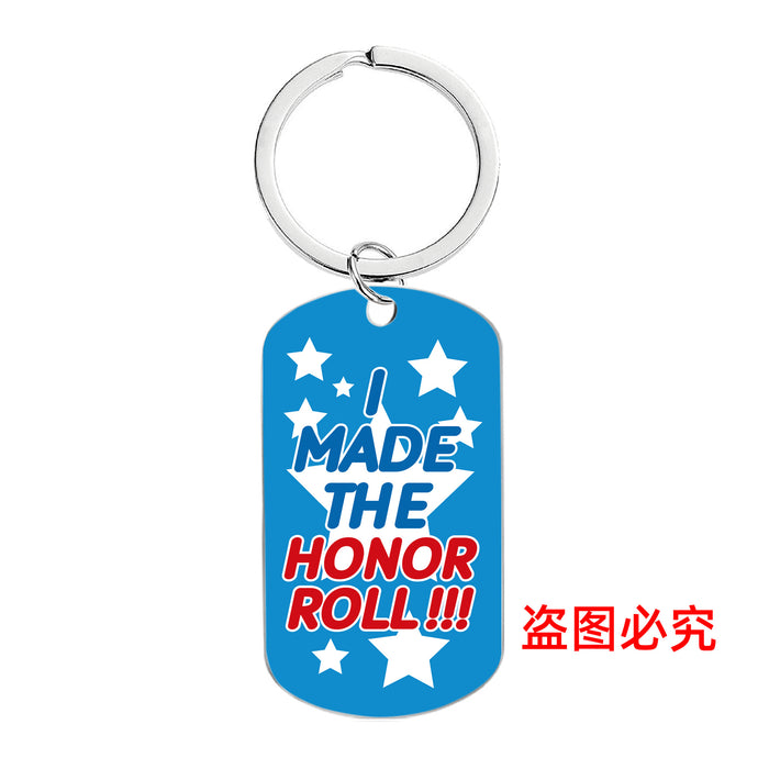 Wholesale Motivational Positive Metal Color Printing Keychains JDC-KC-GangGu053