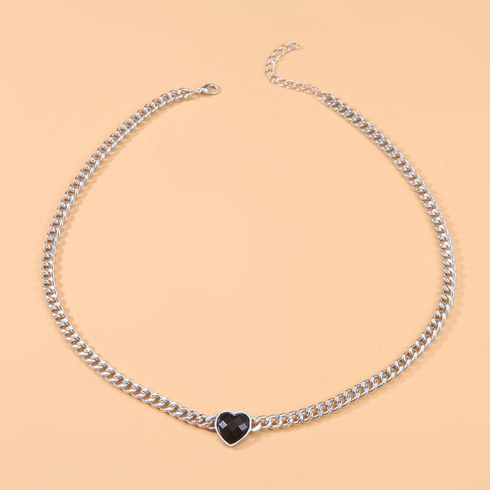 Wholesale Love stainless steel necklace, geometric metal collarbone chain, necklace, personalized accessory