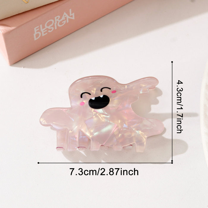 Wholesale Ghost Hair Claw Clip Iridescent Shell Pattern Cartoon Shark Clip For Women PVC Fashion Accessory Gift Resale