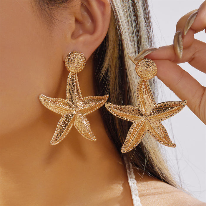 Wholesale Trendy Starfish Seashell Earrings Summer Beach Jewelry Accessory Gift
