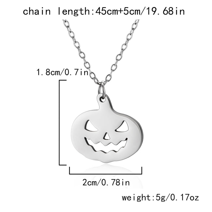 Wholesale  Element Titanium Steel Necklace Pumpkin Head Ghost Jewelry Pendant Personalized All-match Witch Necklace