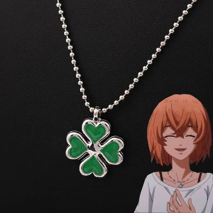 Wholesale Anime Four Leaf Clover Necklace-JDC-NE-Dingy008