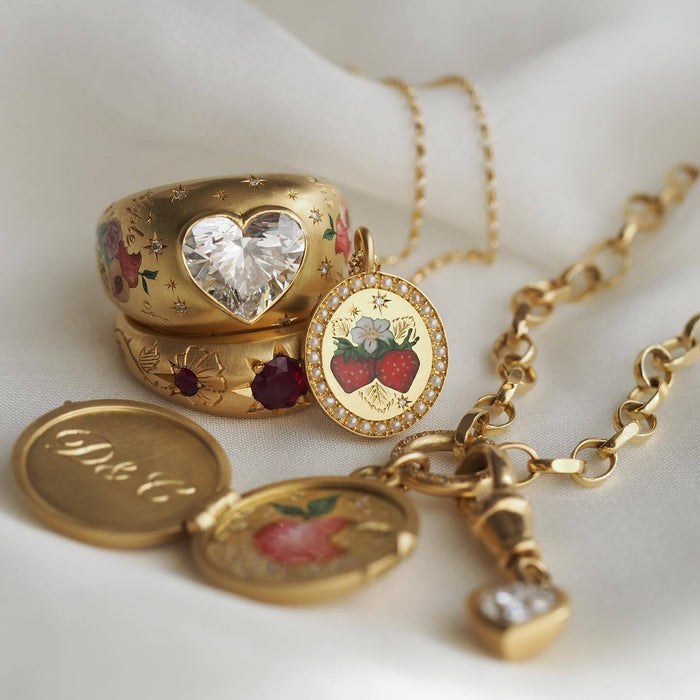 Wholesale Stainless steel pearl strawberry necklace for women