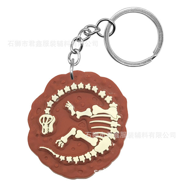 Wholesale Dinosaur Fossil Keychain  Pvc Luminous Keychain