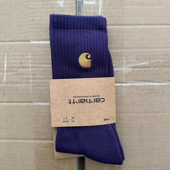 Wholesale Towel Bottom Gold Label Embroidery Simple Cotton Sports Socks JDC-SK-Qinz001