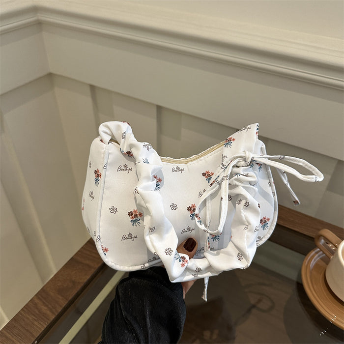 Wholesale Versatile pleated handbag, fashionable flower shoulder bag