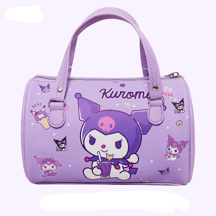 Wholesale Cute cartoon print horizontal cylindrical shoulder bag