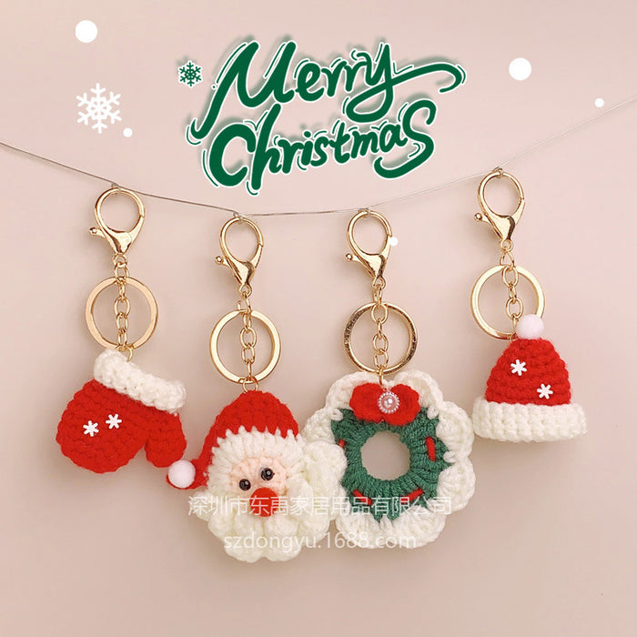 Wholesale Christmas Elements Hand Knitted Wool Keychains JDC-KC-DongY001