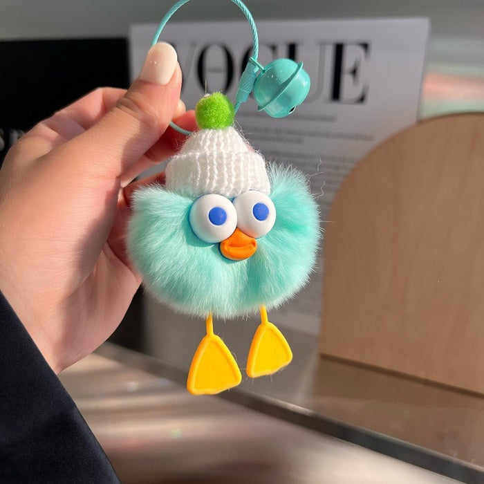 Wholesale cute plush big-eyed duck pendant Keychains