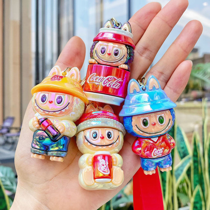 Wholesale Electroplating keychain Coke keychain blind box doll pendant