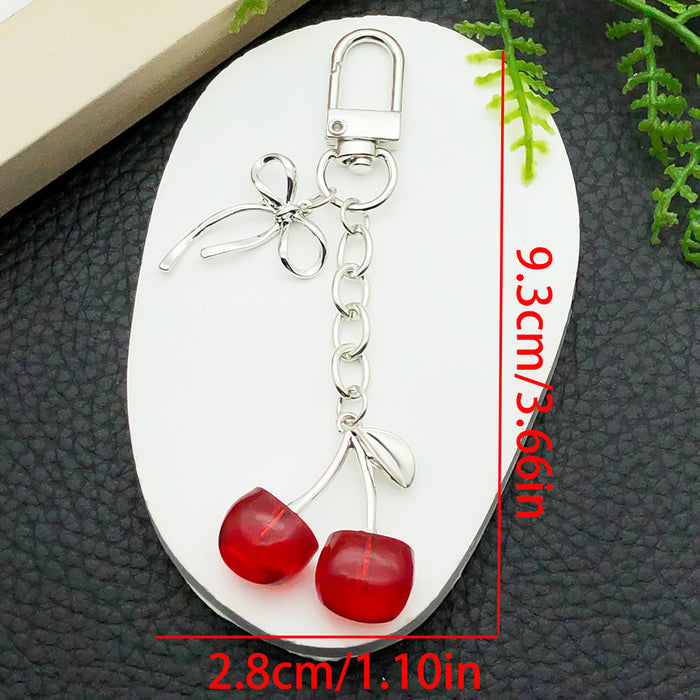Wholesale Creative cherry-shaped enamel metal keychain