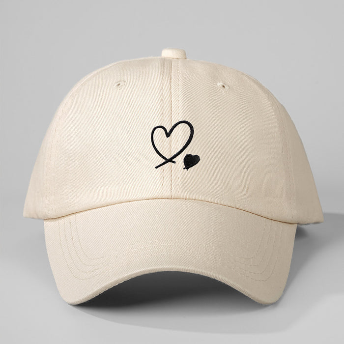 Wholesale Embroidered Love Customized Pure Cotton Baseball Hats for Men and Women Outdoor Sunscreen Soft Top Duck Tongue Hats JDC-FH-TQ002