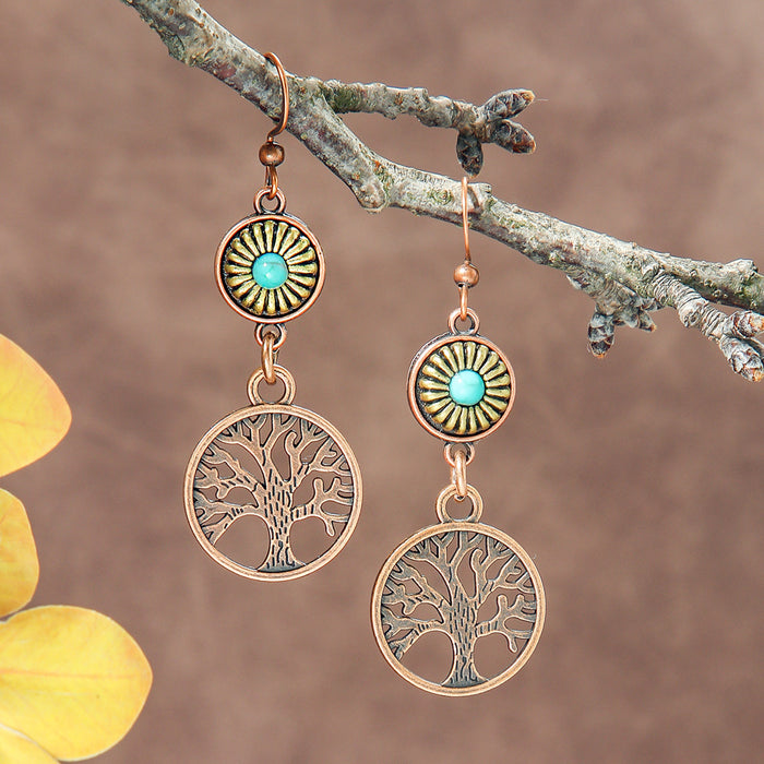 Wholesale Bohemian Geometric Irregular Leaf Metal Earrings Fashion Accessory MOQ≥2